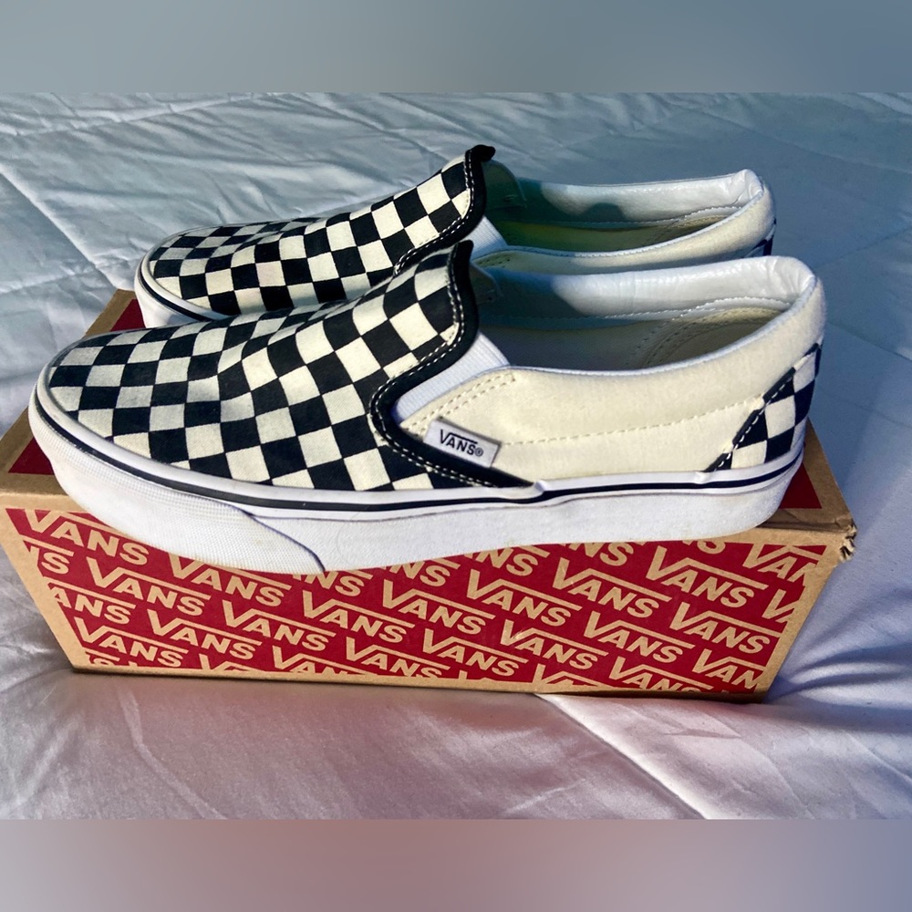 Classic Checkerboard Slip-On B&W Vans